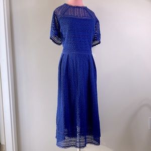 Boden Althea Blue Lace Short Sleeve Dress
